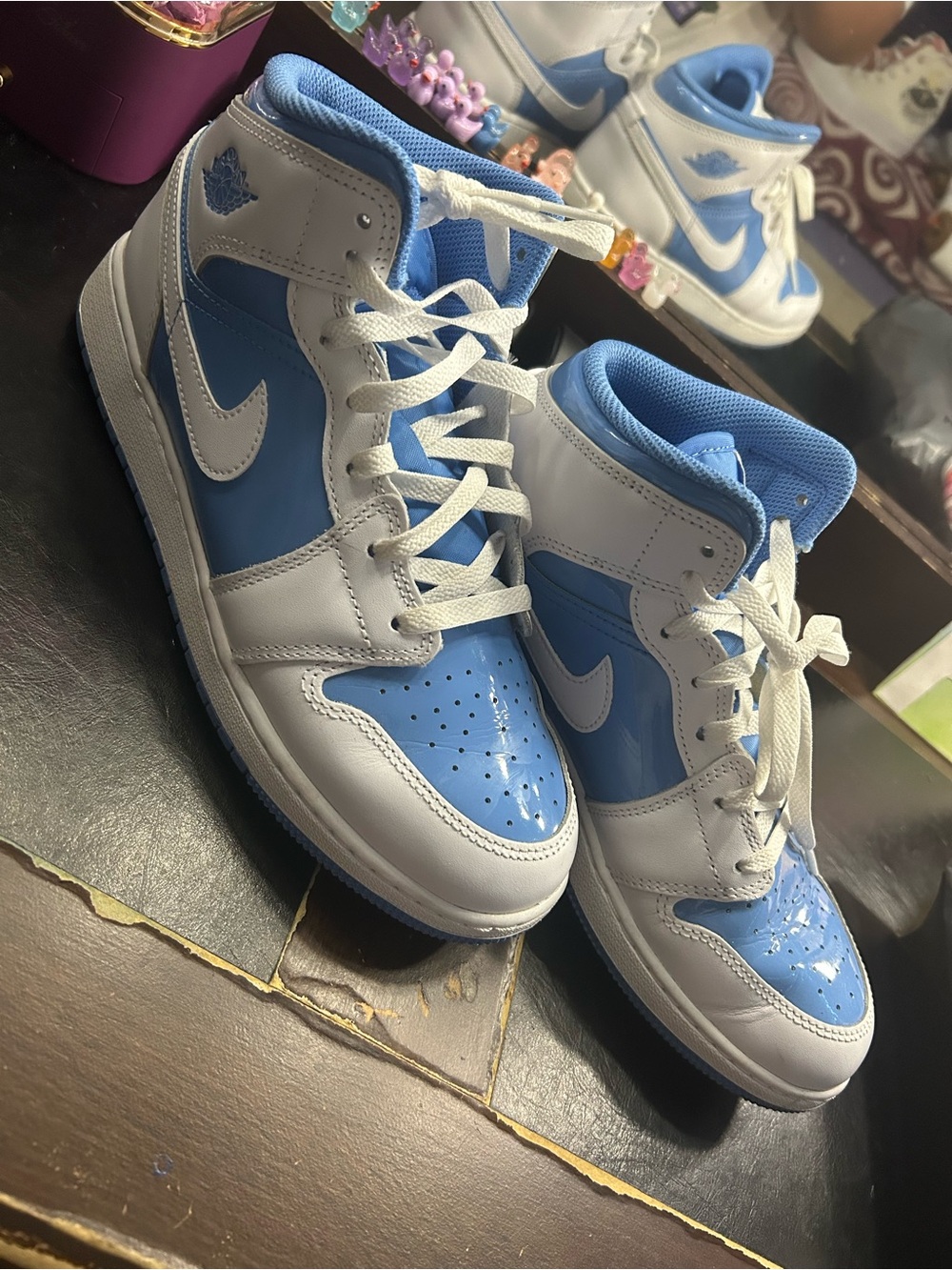 Jordan Kids' High-Top Sneakers - White & Light Blue